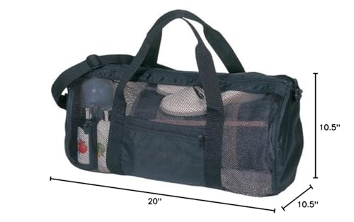 Eunicole Sport Gym Mesh Roll Bag Duffel, Easy Dry, Black