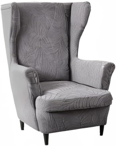 KRFOONN Stretch Wing Chair Slipcovers Jacquard 2 Piece Wingback Chair Covers