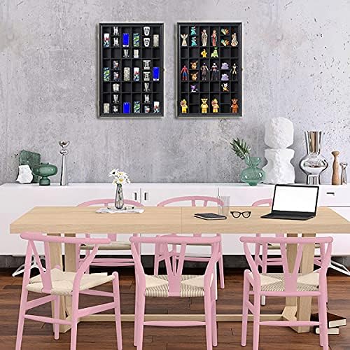 Shot Glass Display Case Large Wooden Cabinet Rack Holder Wall Mounted Black