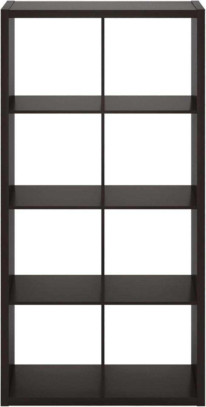 Furinno CUBICLE Book Shelf, 8-Cube Bookshelf, Extra Thick Frame Horizontally &