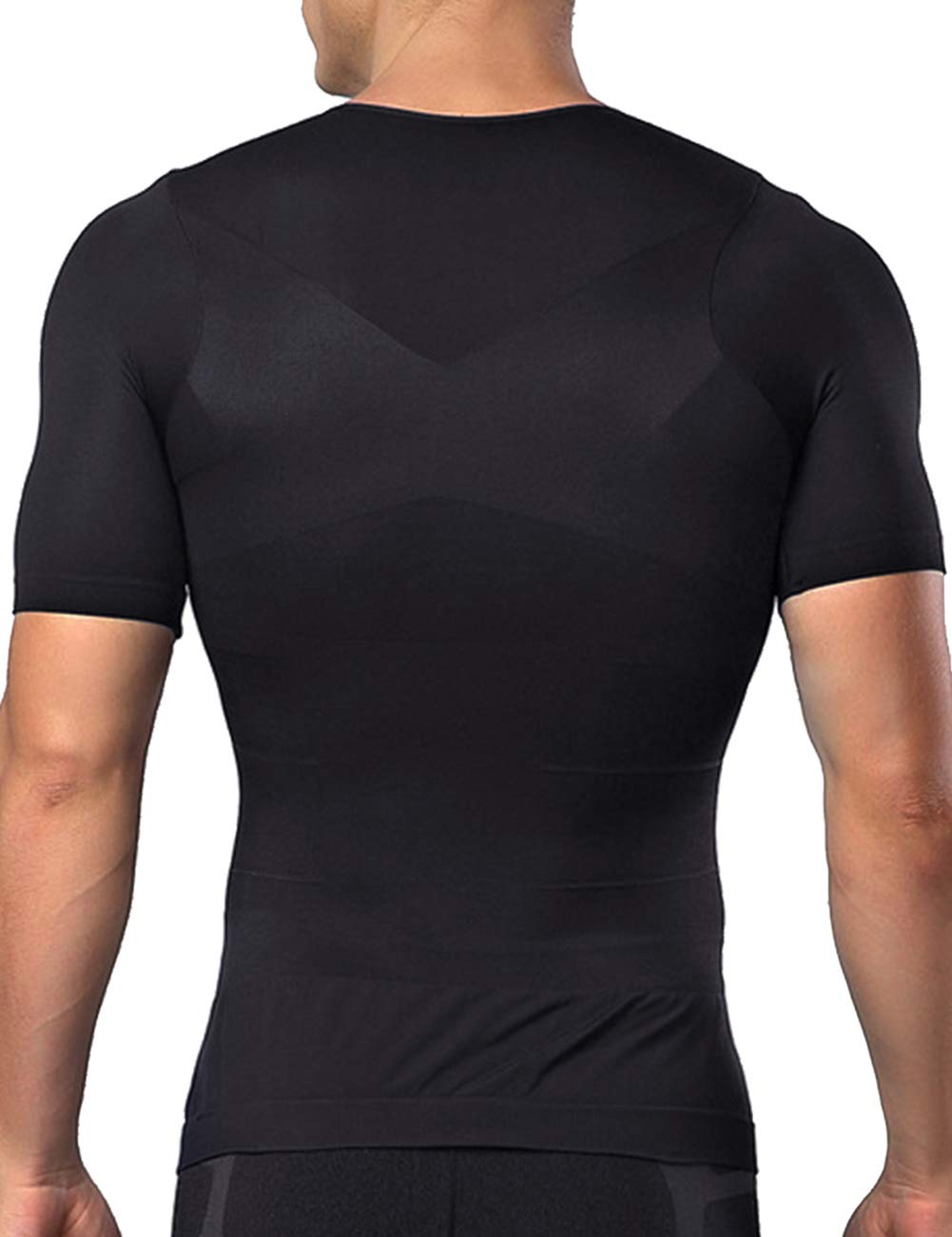 NonEcho Mens Slimming Body Shaper Seamless Compression Shirt Tummy Control Slimmer Shapewear Gynecomastia Undershirt
