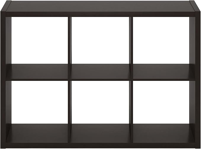 Furinno Cubicle Book Shelf, 6-Cube Bookshelf, Extra Thick Frame Horizontally &