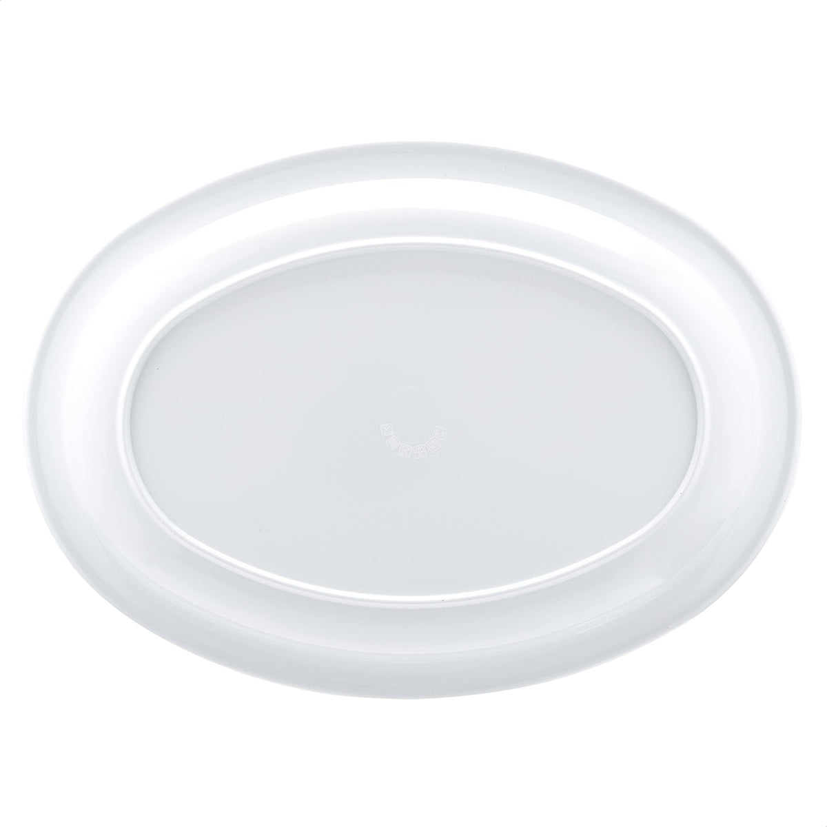 Amazon Basics Melamine Oval Platter Serving Tray, Dishwasher Safe, Narrow Rim, 13 in x 9.75 in, White, 6-Piece Set