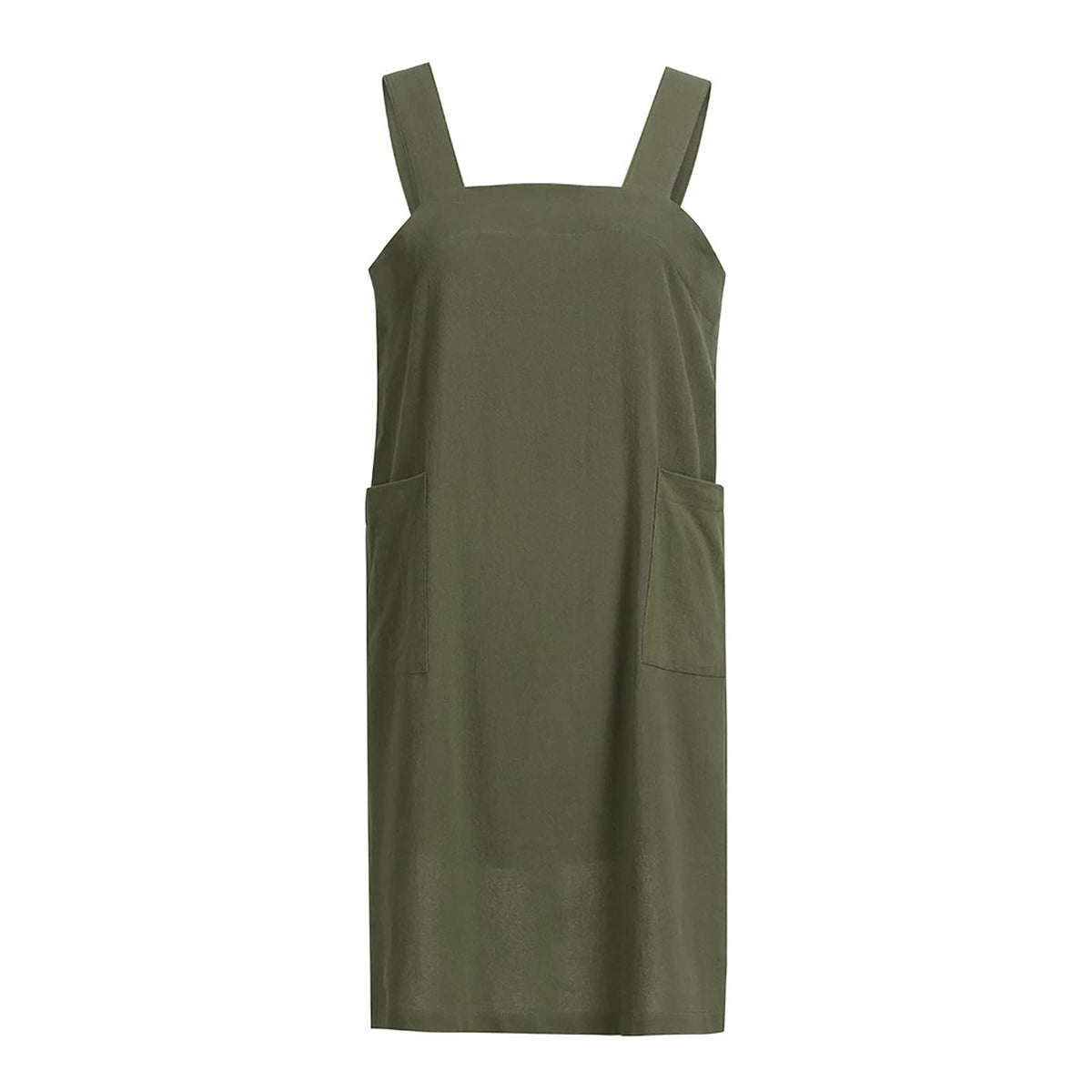 ZQFFB Pinafore Cross Back Apron for Women with Pockets Japanese Smock for Work Gardening Cooking Painting Baking