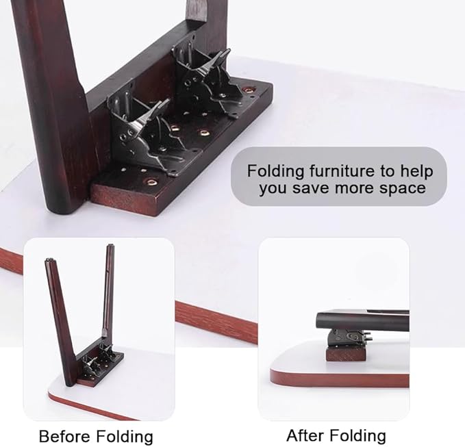 8 Pack Folding Brackets for Table Bed Leg Feet, Self-Lock Hinge Hardware