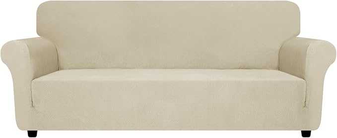 ZNSAYOTX Super Stretch Couch Cover, New Striped Sofa Covers Fitted Slipcovers
