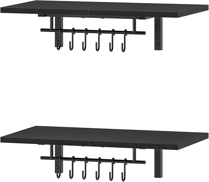 CHOEZON Wall-Mounted Pot Racks, Floating Shelves, Vintage Pot Hangers