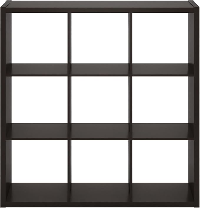 Furinno CUBICLE Book Shelf, 9-Cube Bookshelf, Extra Thick Frame Reversible