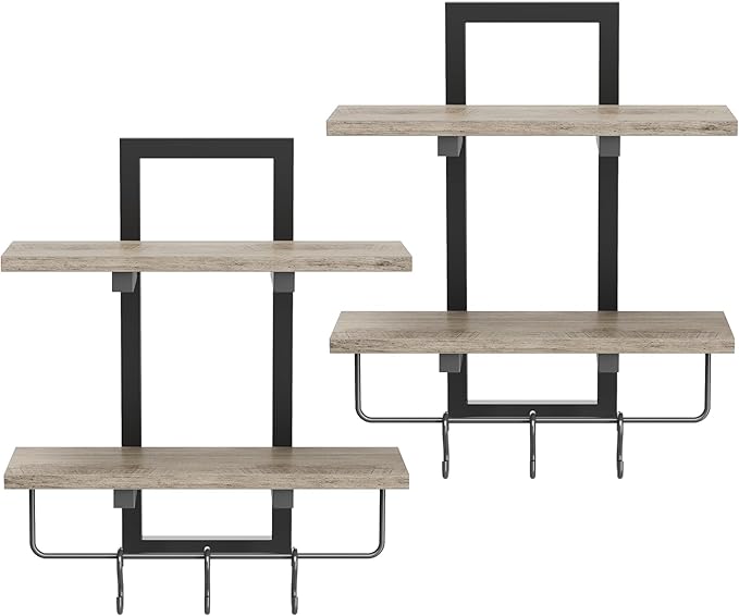 Creso hom Floating Shelves, Hanging Bathroom Shelves 2-Tier, Wall Mounted