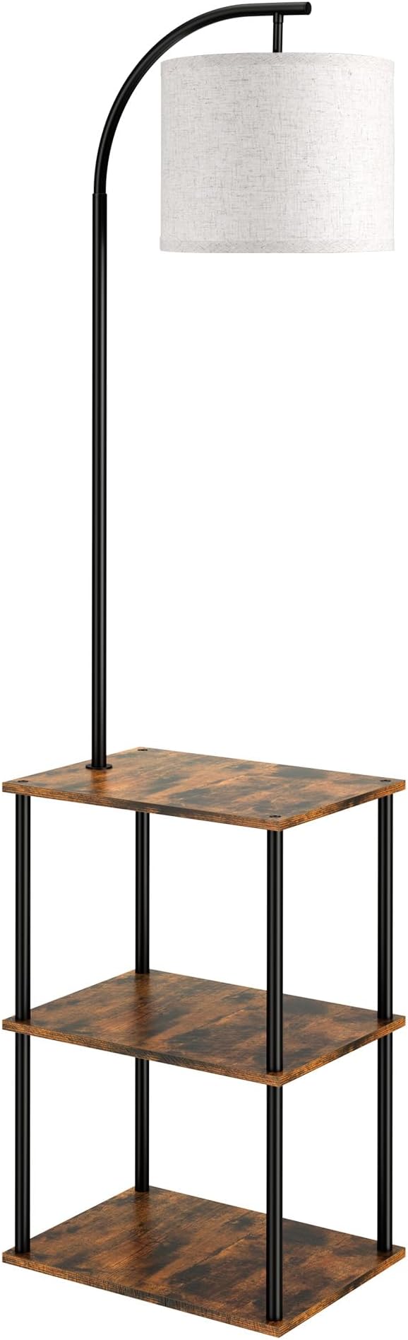 PARTPHONER Floor Lamp with Table, Night Stand with Lamp, Narrow Side Table with