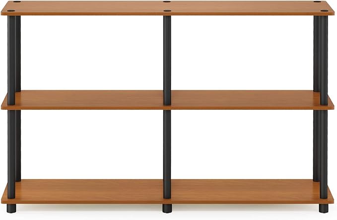 Furinno TURN-N-TUBE Storage Shelves, 3-Tier 47.4 Wide Book Shelf, Corner Shelf