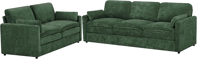 2 Pieces Chenille Sofa Set