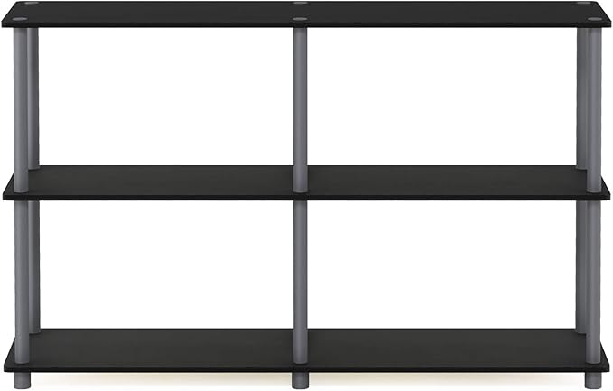 Furinno TURN-N-TUBE Storage Shelves, 3-Tier 47.4 Wide Book Shelf, Corner Shelf