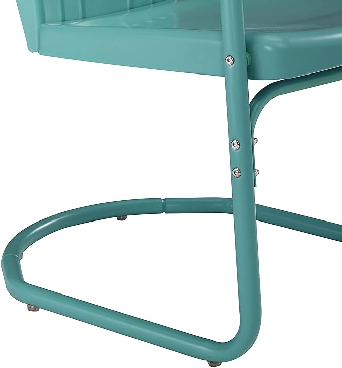 Crosley Furniture Tulip 2-Piece Outdoor Chair Set, Retro Metal Patio Chairs