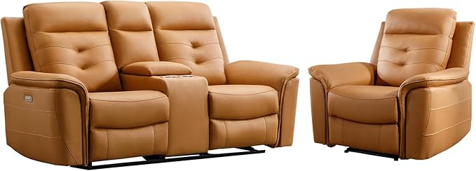 ANJ 2-Piece PU Leather Recliner Sofa Set