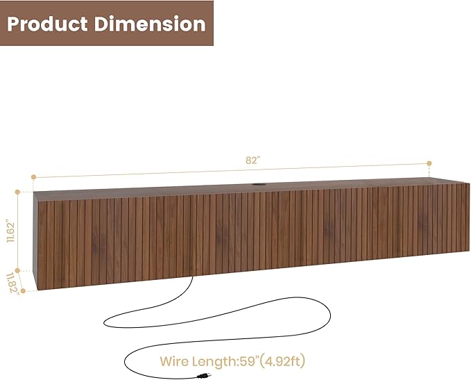 EazeHome 82" Floating TV Stand