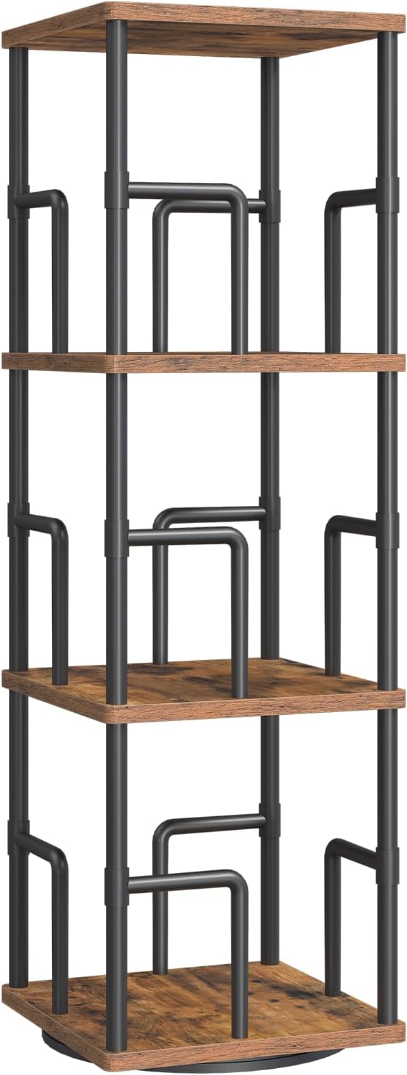 MAHANCRIS 3-Tier Rotating Bookshelf, Freestanding Corner Bookshelf, 360°