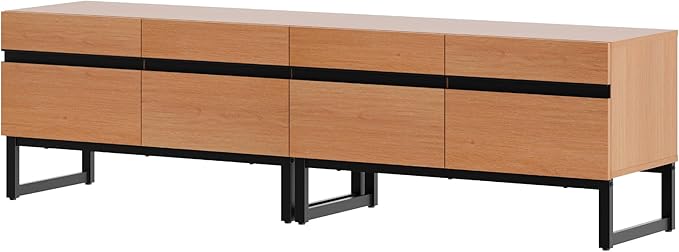 WAMPAT Modern TV Stand for 50-75 Inch TVs, Wood Entertainment Center