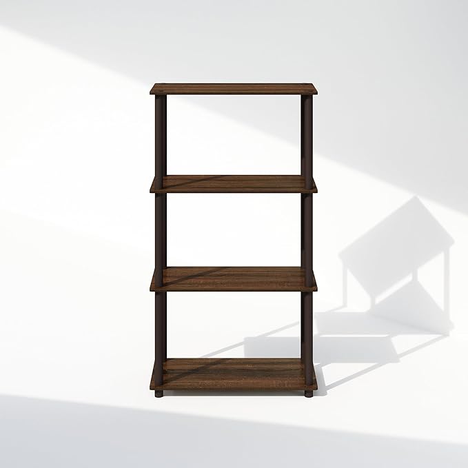 Furinno Turn-N-Tube Book Shelf, 4-Tier Bookshelf, Bookcase