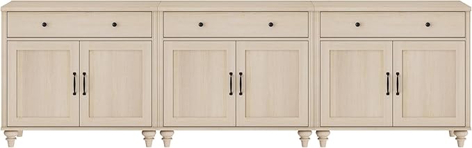 WAMPAT Farmhouse TV Stand for 100 Inch TV, 3-in-1 TV Console Table for