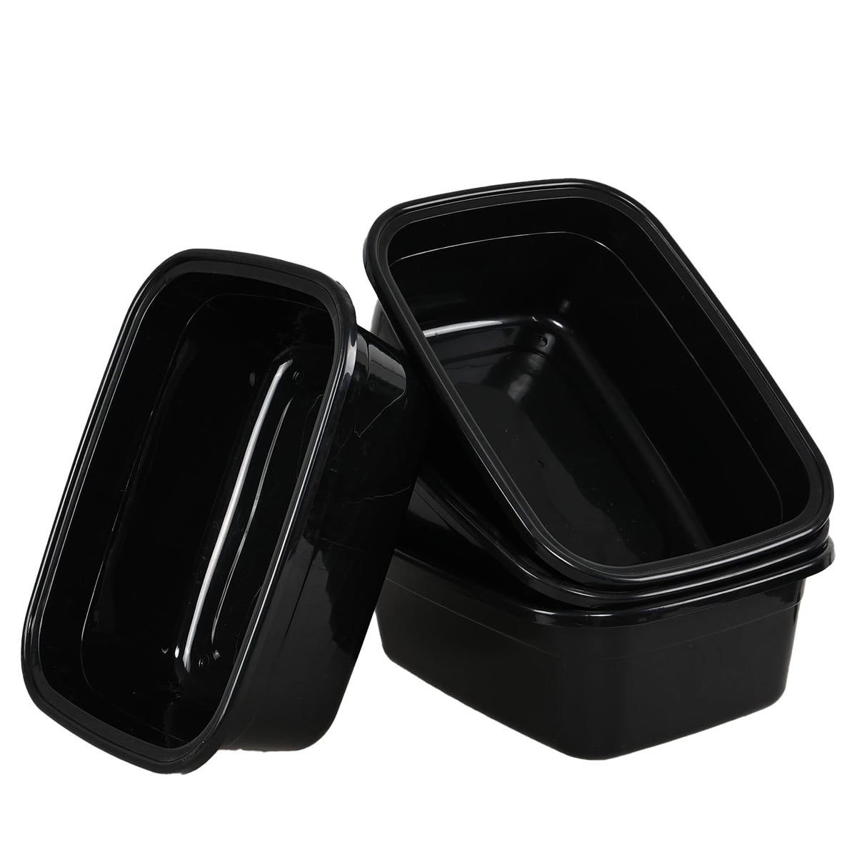 Sadstory 14 Quart Plastic Wash Tub, Black Rectangular Dishpan, 4 Packs