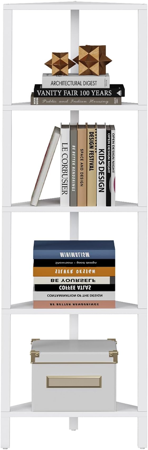 TUTOTAK Corner Shelf, 5-Tier Corner Bookshelf