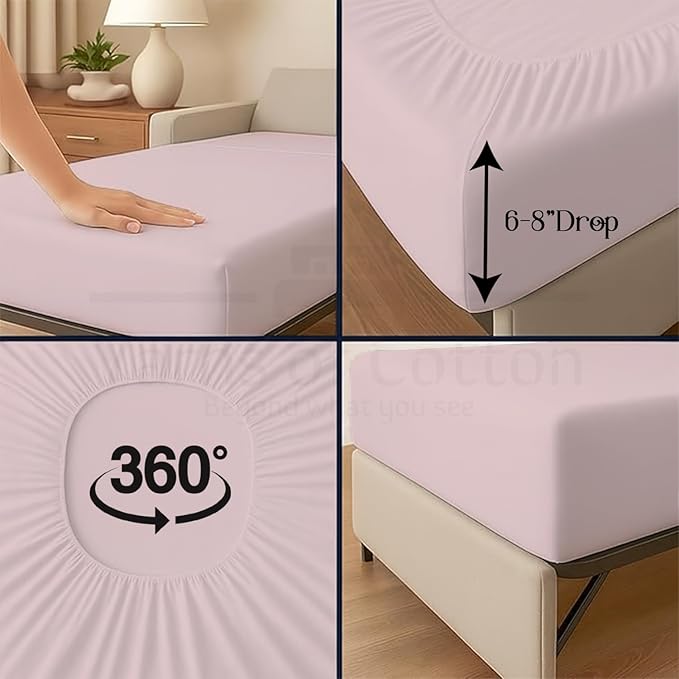 Sleeper Sofa Bed Sheet, 100% Cotton 400 Thread Count, 4 Piece Set, Deep Pocket