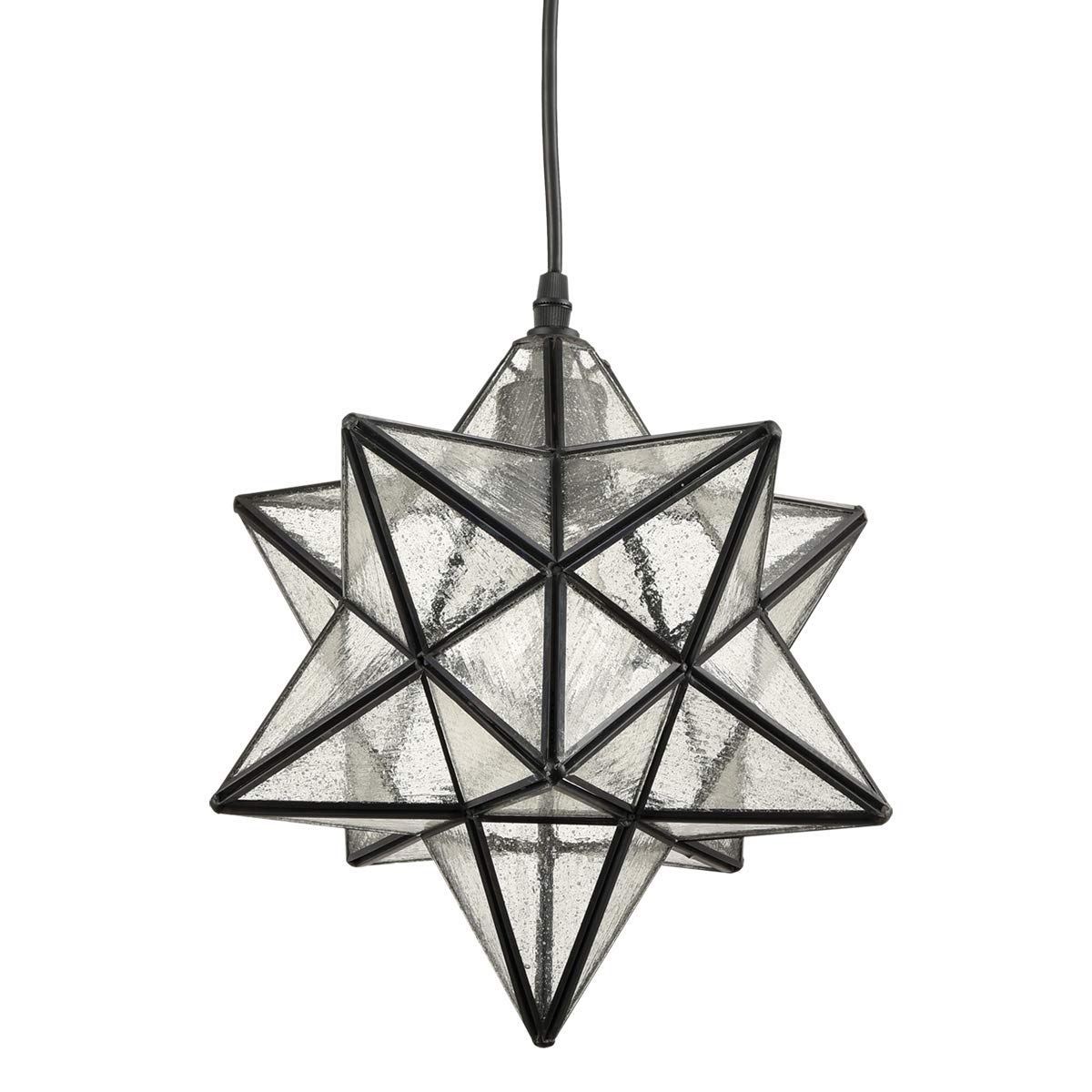 DANSEER Seeded Glass Shade Industrial Moravian Star Light Pendant Lighting