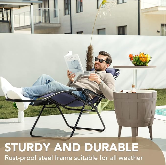 Devoko Patio Zero Gravity Chair Outdoor Folding Adjustable Reclining Chairs