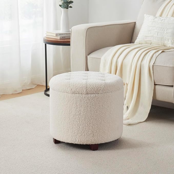 Ornavo Home Round Storage Ottoman