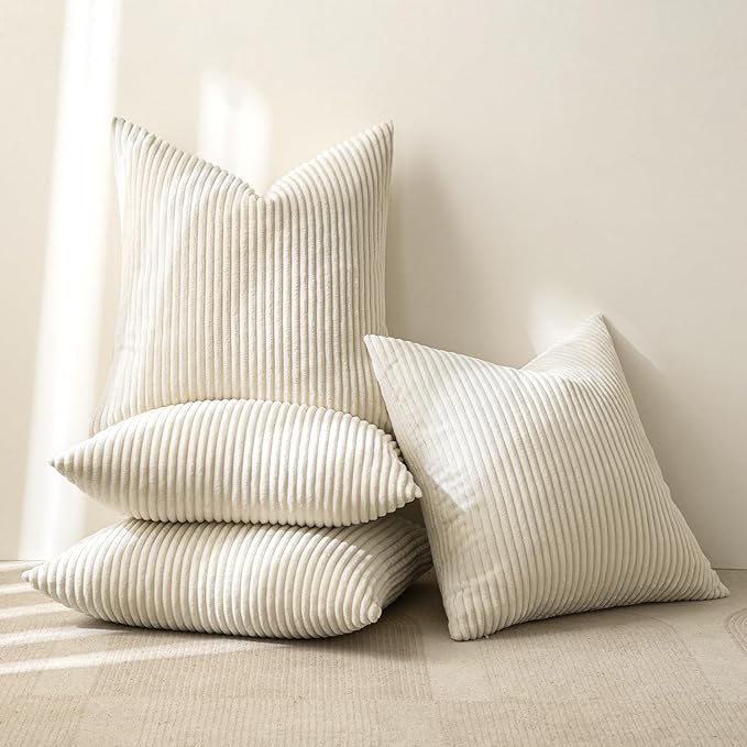 MIULEE Boho Farmhouse Throw Pillow Covers 18x18 Inch Set of 4 Mordern Nordic