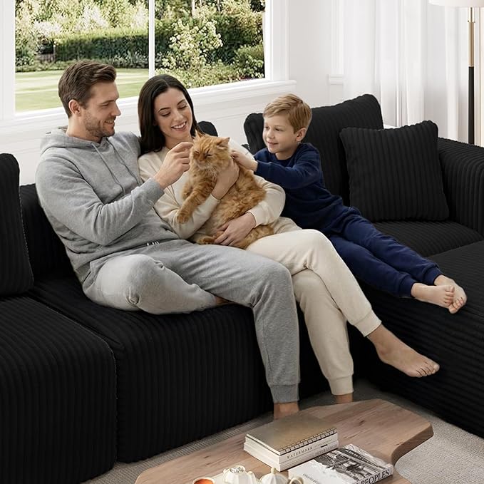 Novilla 141" Modular Sectional Sofa, Modern Cloud Sectional Couch