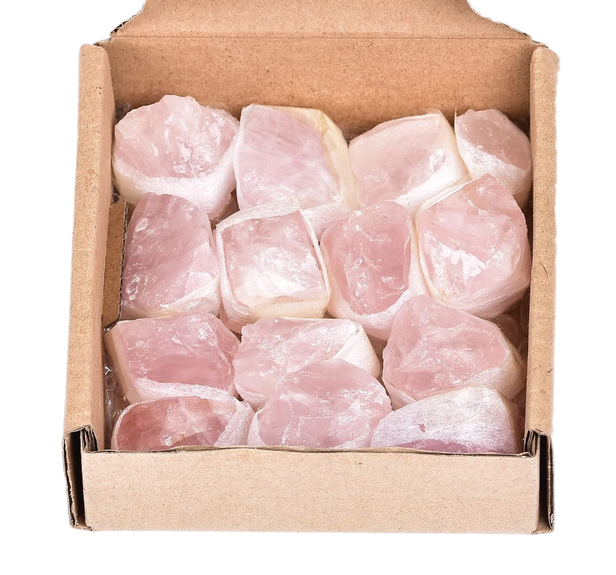JIC Gem 12-16Pcs 0.7 Lbs Irregular Shape Rose Quartz Crystals and Healing Stones Pink Gemstone Raw Crystal Bulk Unpolished Madagascar Rock Rough Stones