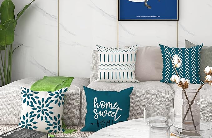 YCOLL Pillow Covers 16x16 Set of 4, Modern Sofa Throw Pillow Cover, Decorative