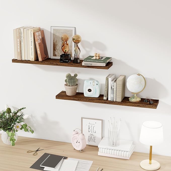 36Inch Floating Shelves for Wall 2 Pack Wood Shelves for Kitchen, Bedroom Wall