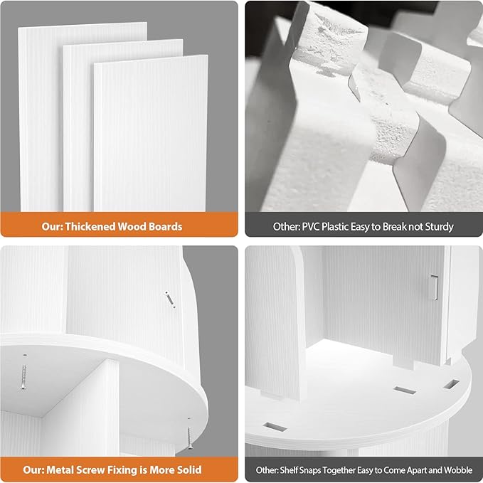 Aheaplus Rotating Bookshelf, Small Corner Bookshelf