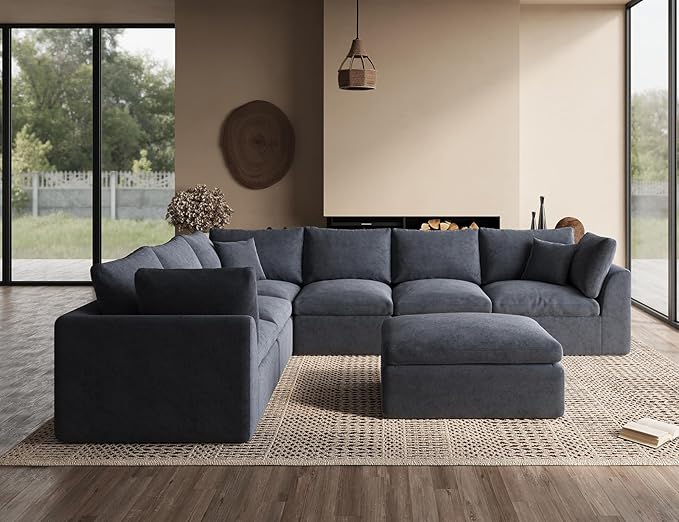 ohllob Oversized Cloud Couches for Living Room, Convertible Sectional Couch