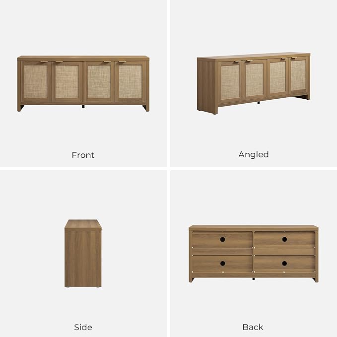 SICOTAS TV Stand for Living Room Boho Entertainment Center for Bedroom