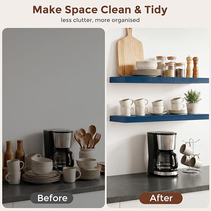 fuqing Dark Blue Floating Shelves | 24 Inch Floating Shelves