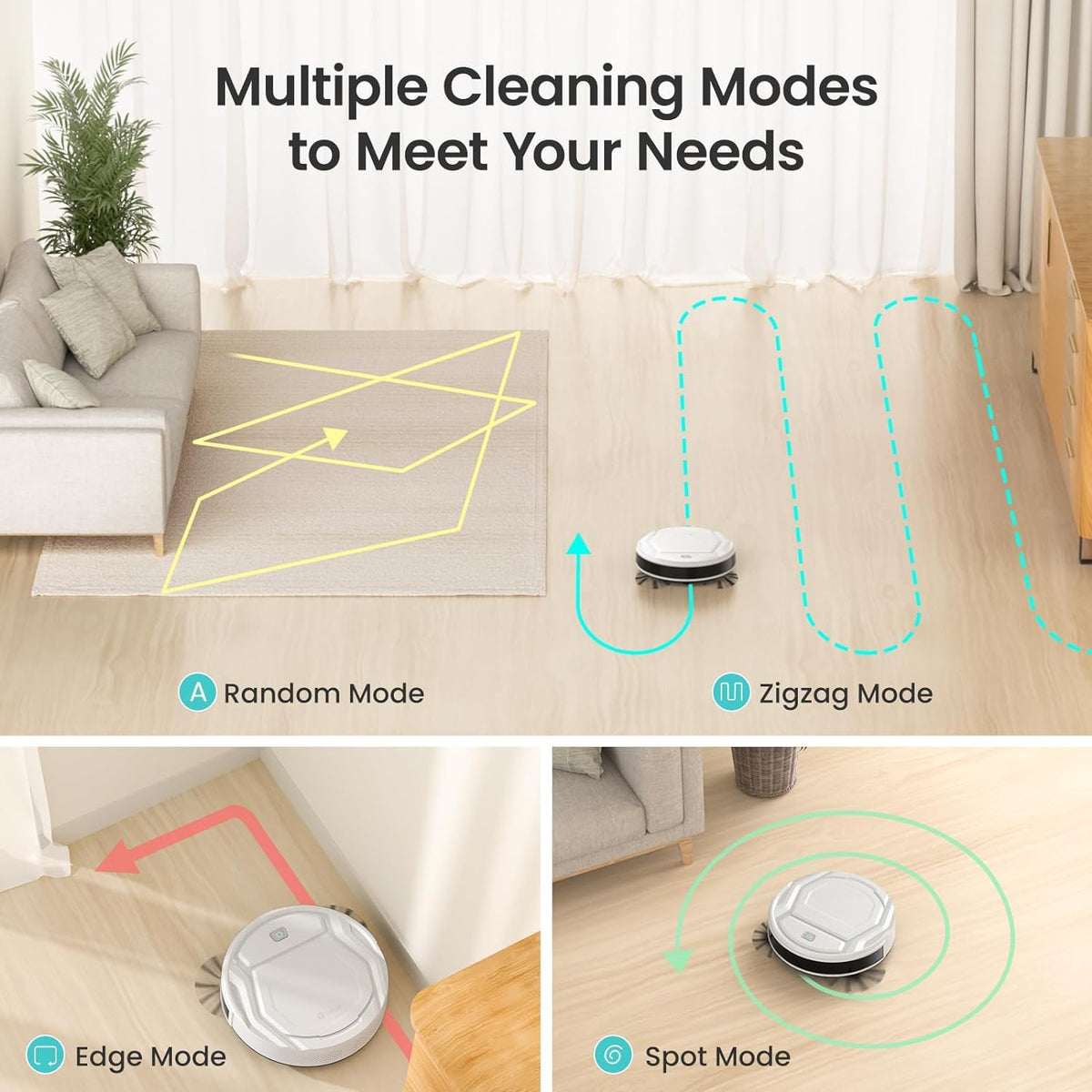 Lefant M210 Pro Robot Vacuum Cleaner, 2200Pa Powerful Suction, 120 Mins Runtime, Automatic Self-Charging, Wi-Fi/App/Alexa Control, Perfect for Pet Hair, Hard Floors, and Low-Pile Carpets