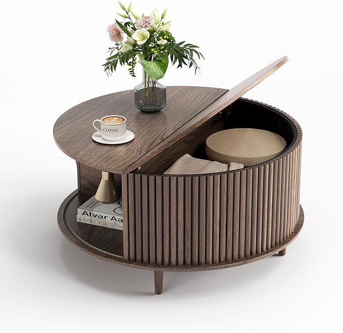SULIVES Round Coffee Table
