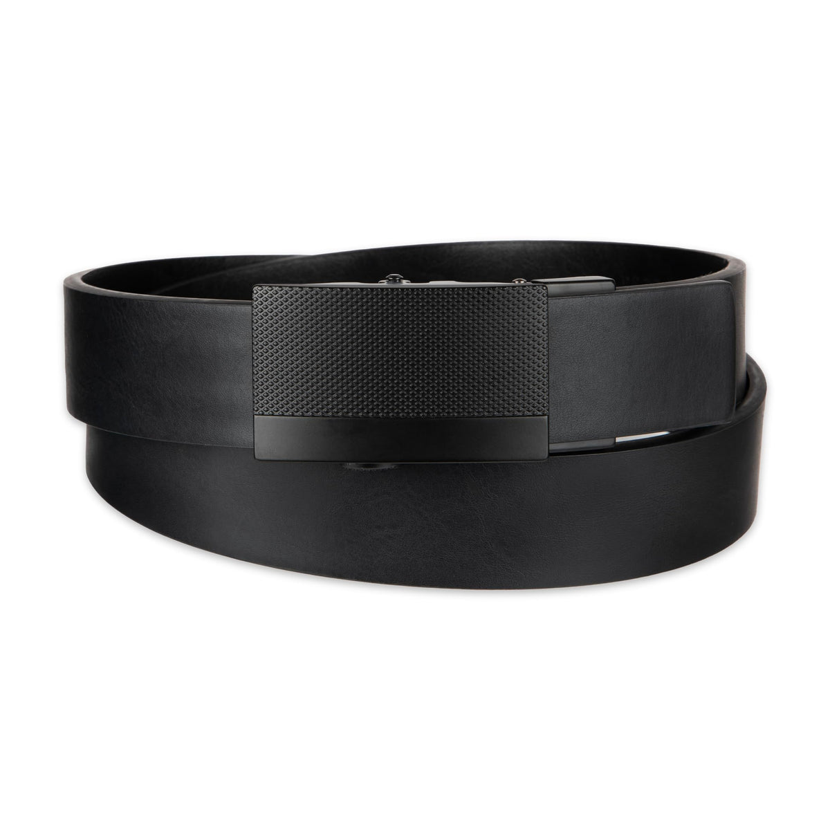 Kenneth Cole REACTION Men's Perfect Fit Adjustable Belt with Track Lock , Black Matte, Large (38-40)
