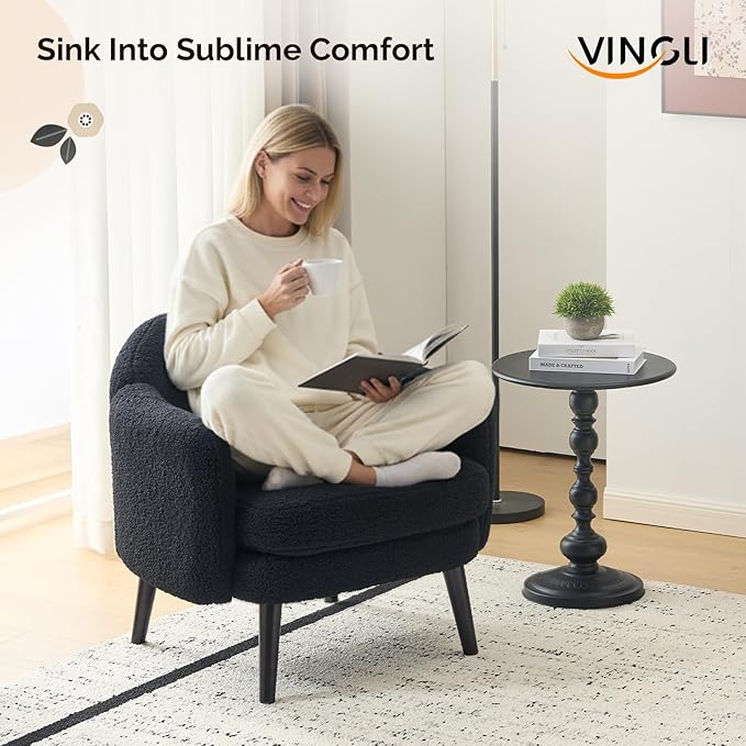 VINGLI 30.3" Wide Modern Barrel Accent Armchair
