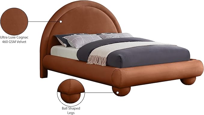 Meridian Furniture MadridCognac-F Madrid Collection Art Deco Full Bed