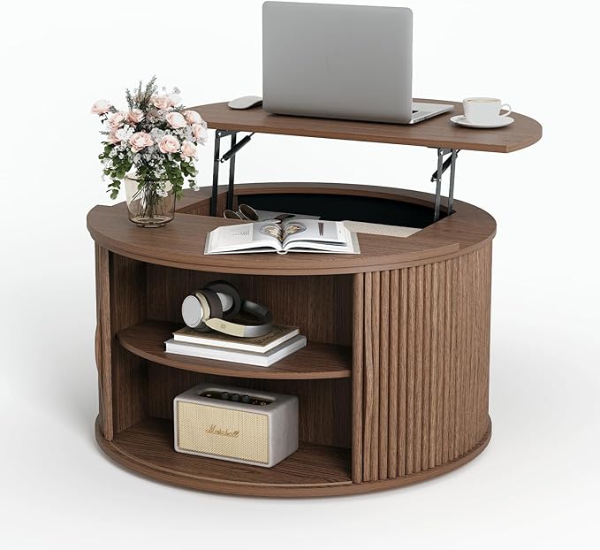 SULIVES Round Coffee Table