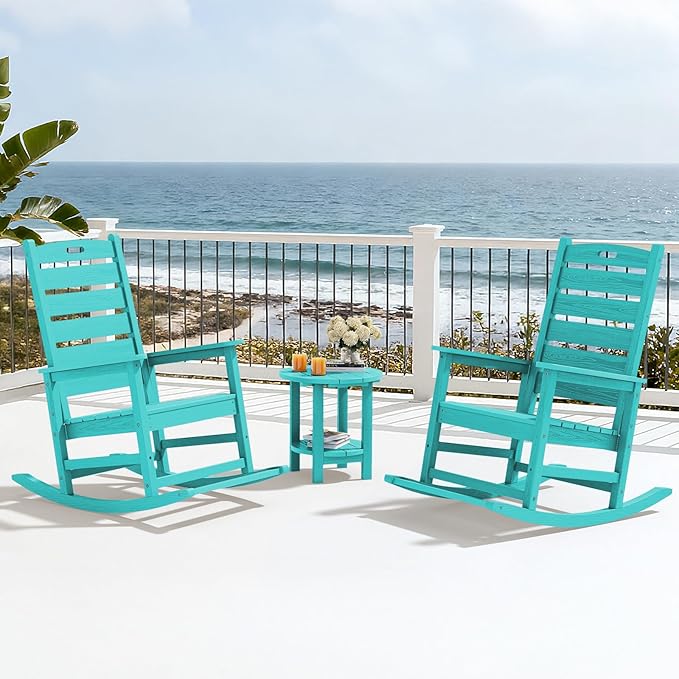 SERWALL Outdoor Rocking Chair, Oversized Rocking Chair