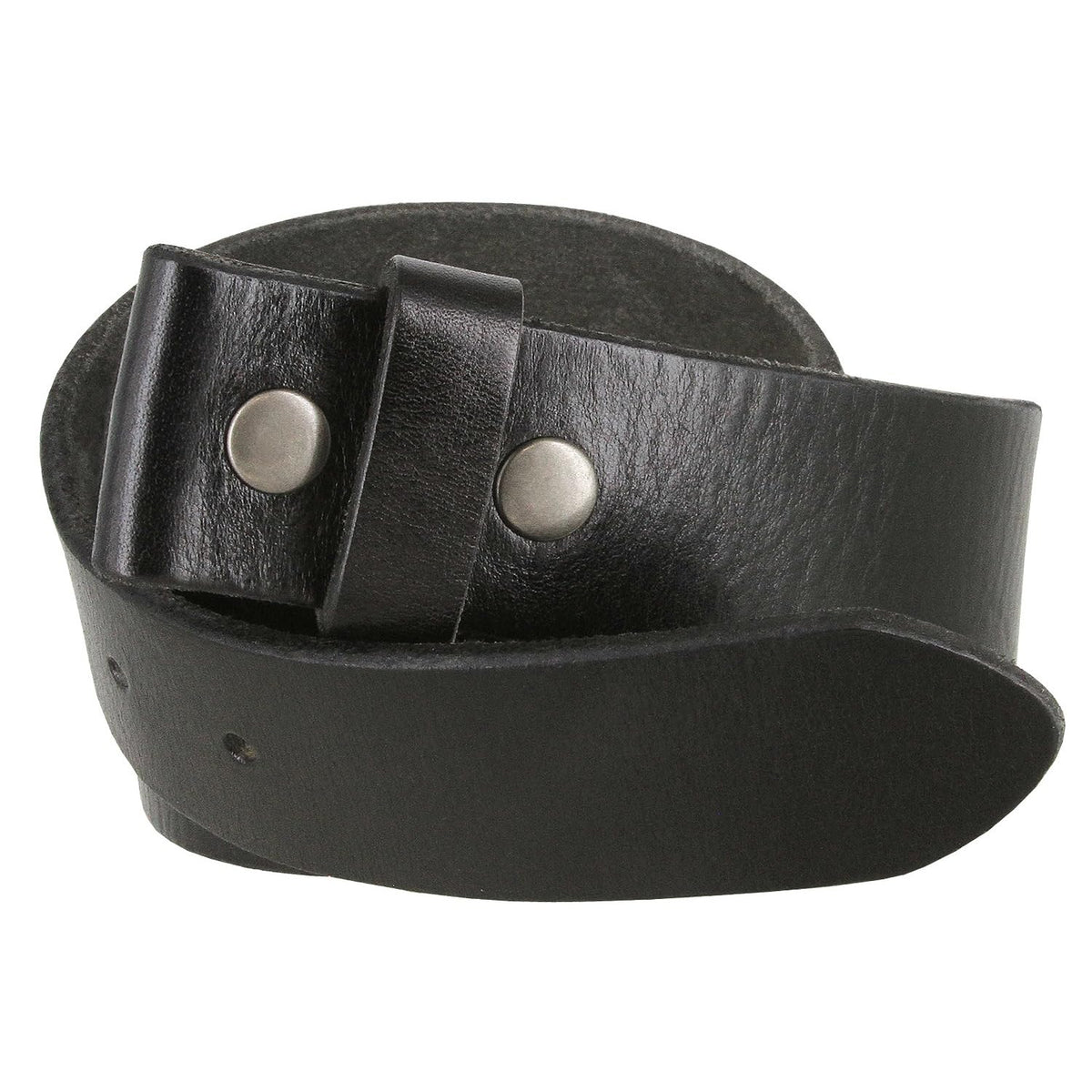 100% One-Piece Full Grain Leather Belt Strap with No Slot Hole 1-1/2"(38mm) Wide (Black, 34)