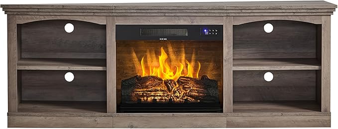 AMERLIFE 70" Farmhouse Fireplace TV Stand