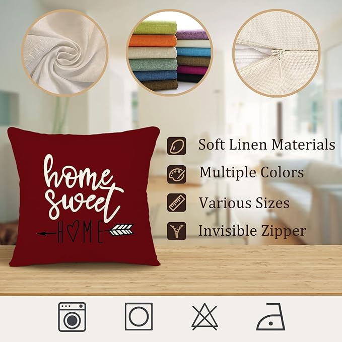 YCOLL Christmas Pillow Covers 16x16 Set of 4, Modern Sofa Throw Pillow Cover