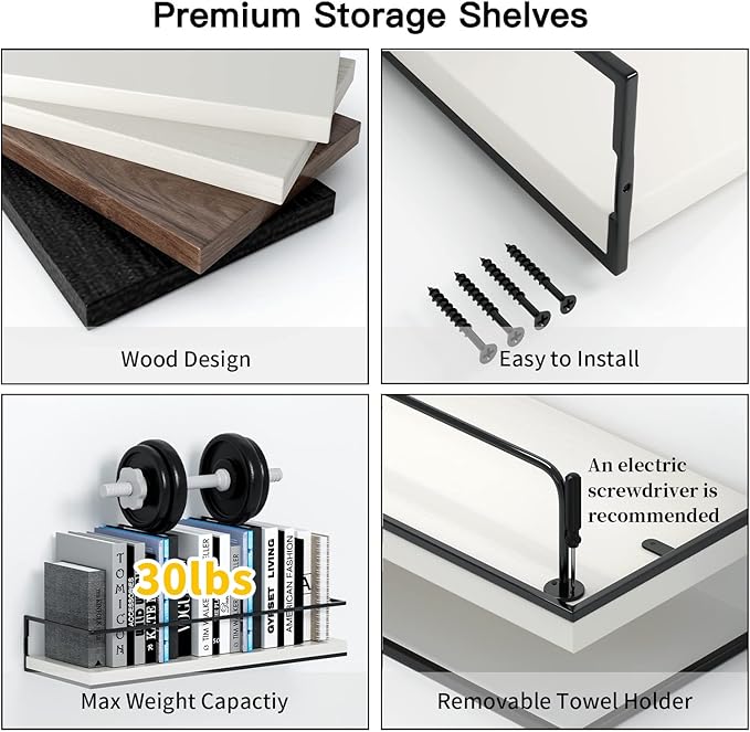 Shario White Floating Shelves